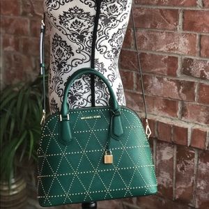 Michael kors adele Large studded satchel bag